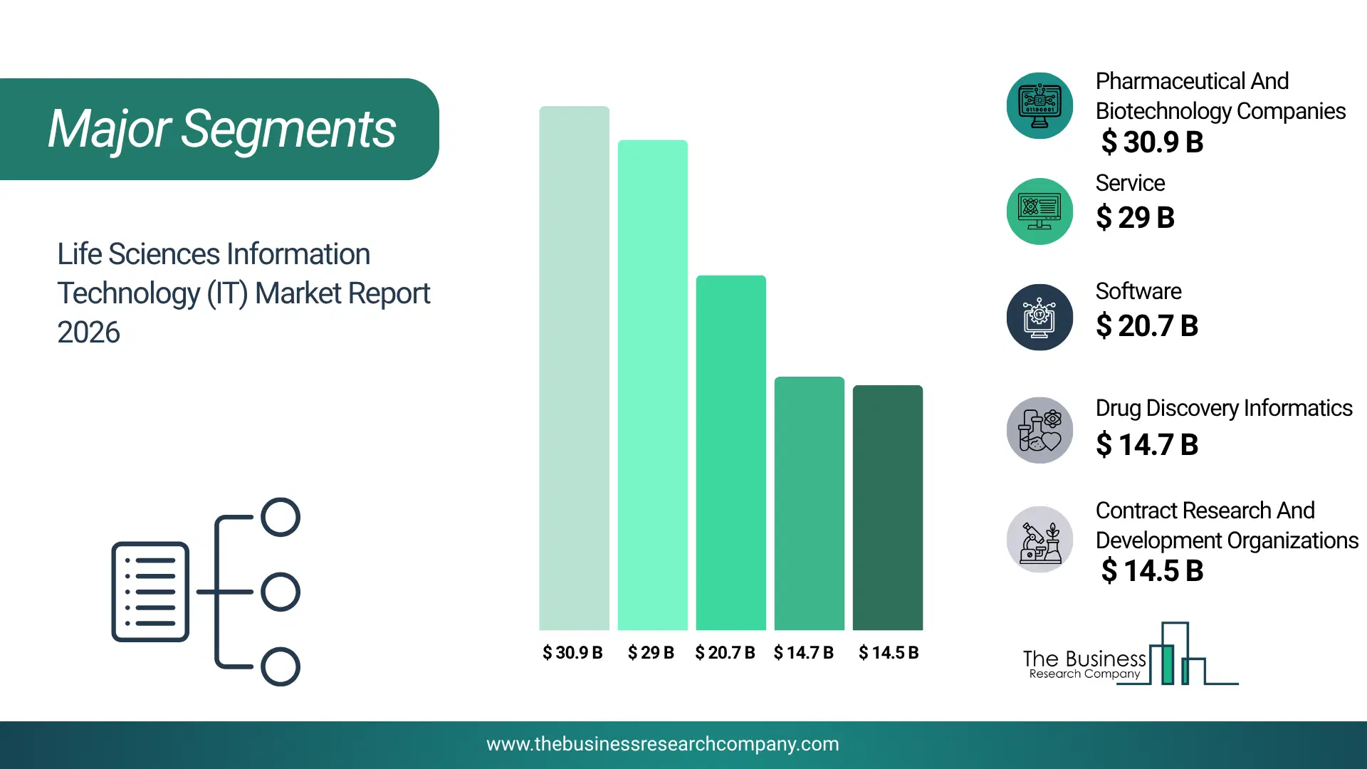 Life Sciences Information Technology (It) Market Major Segmentation Breakdown2026 Major Segmentation Breakdown Chart Of The Life Sciences Information Technology (It) Market.