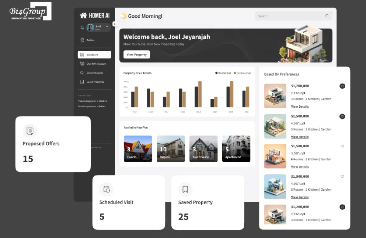 AI Powered Real Estate Assistant Concept