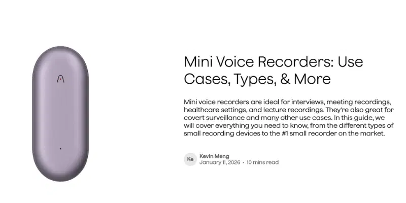 Mini Voice Recorder Device