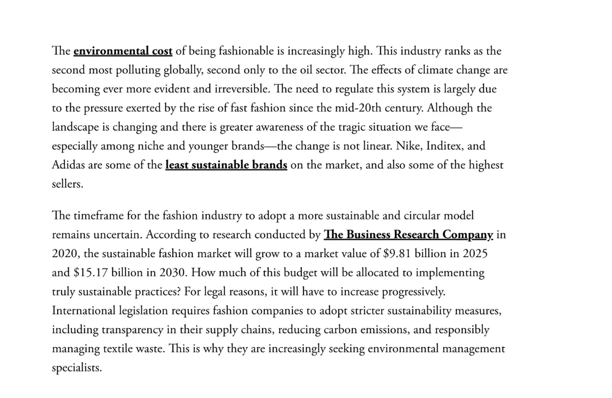 Sustainable Fashion Industry Market Outlook