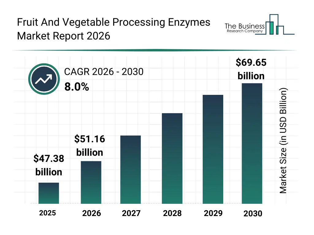 Bar graph showing data trends in the Fruit And Vegetable Processing Enzymes Market Global Report Market Fruit And Vegetable Processing Enzymes Market Global Report Market Bar Graph