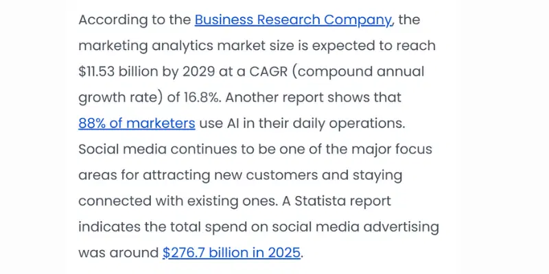 Marketing Analytics Industry Market Size Overview