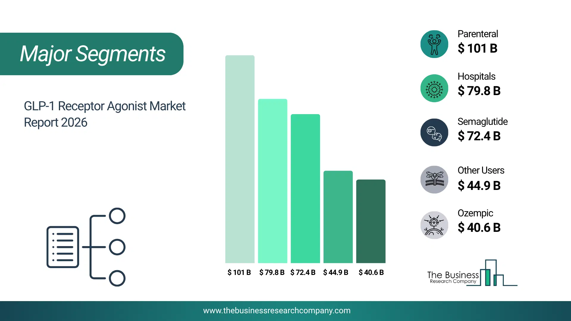Glp-1 Receptor Agonist Market Major Segmentation Breakdown2026 Major Segmentation Breakdown Chart Of The Glp-1 Receptor Agonist Market.