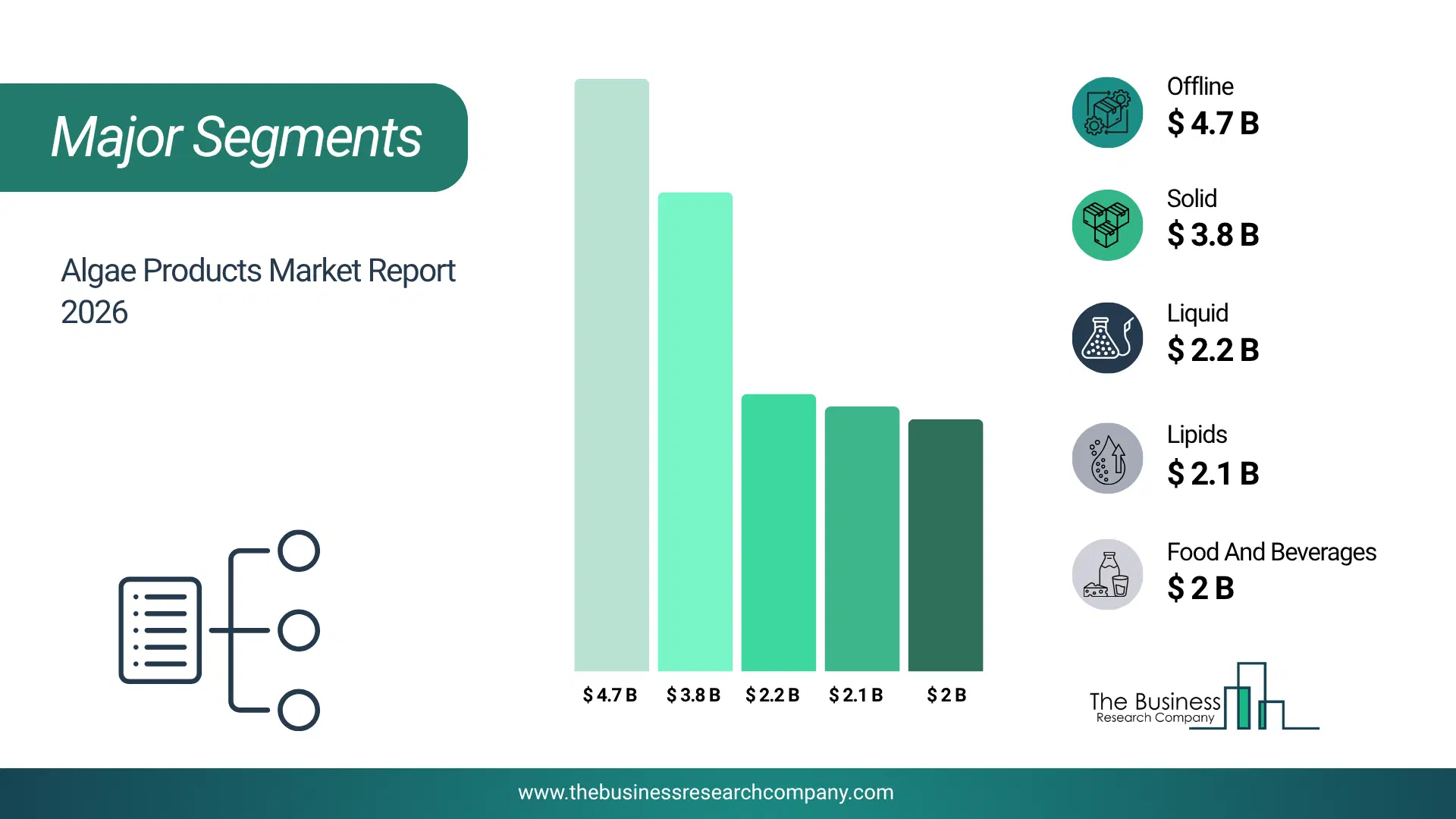 Algae Products Market Major Segmentation Breakdown2026 Major Segmentation Breakdown Chart Of The Algae Products Market.
