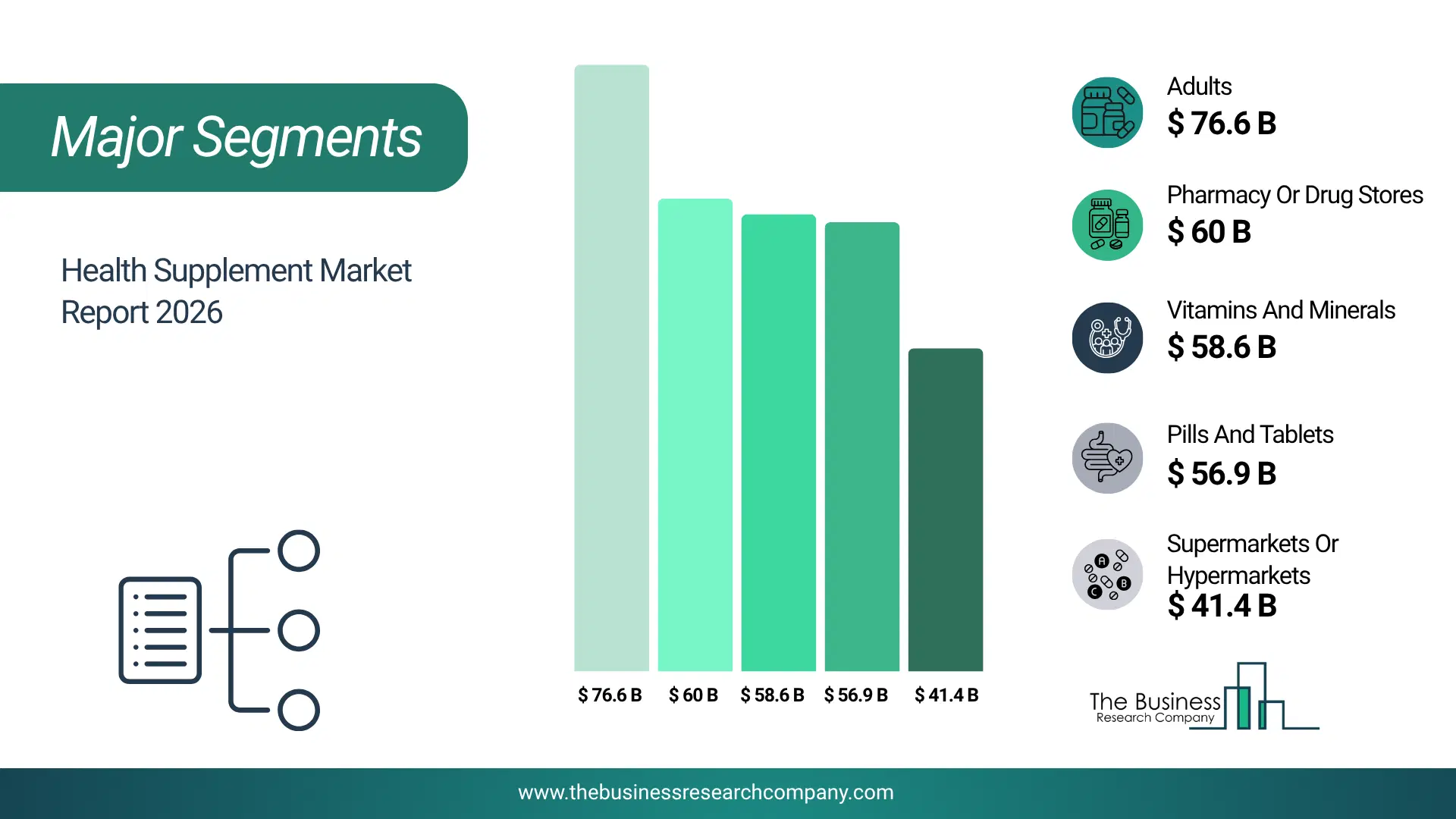 Health Supplement Market Major Segmentation Breakdown2026 Major Segmentation Breakdown Chart Of The Health Supplement Market.