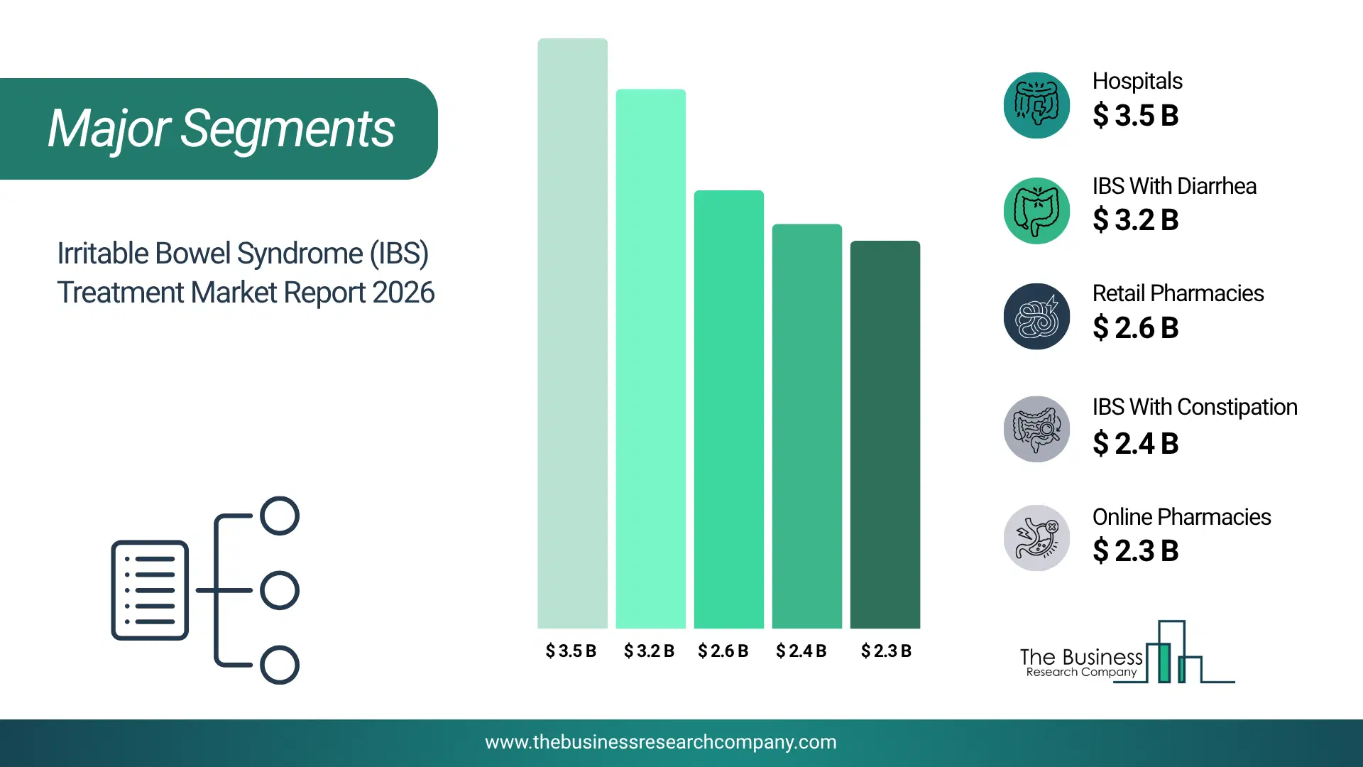 Irritable Bowel Syndrome (Ibs) Treatment Market Major Segmentation Breakdown2026 Major Segmentation Breakdown Chart Of The Irritable Bowel Syndrome (Ibs) Treatment Market.