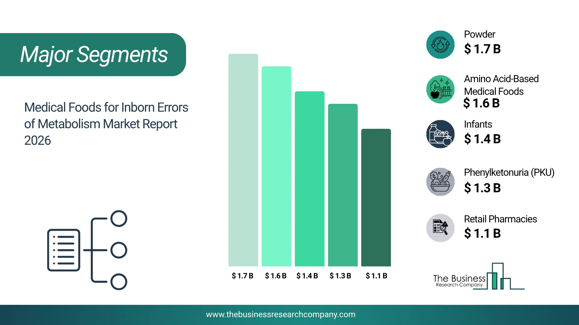 Medical Foods For Inborn Errors Of Metabolism Market Major Segmentation Breakdown2026 Major Segmentation Breakdown Chart Of The Medical Foods For Inborn Errors Of Metabolism Market.