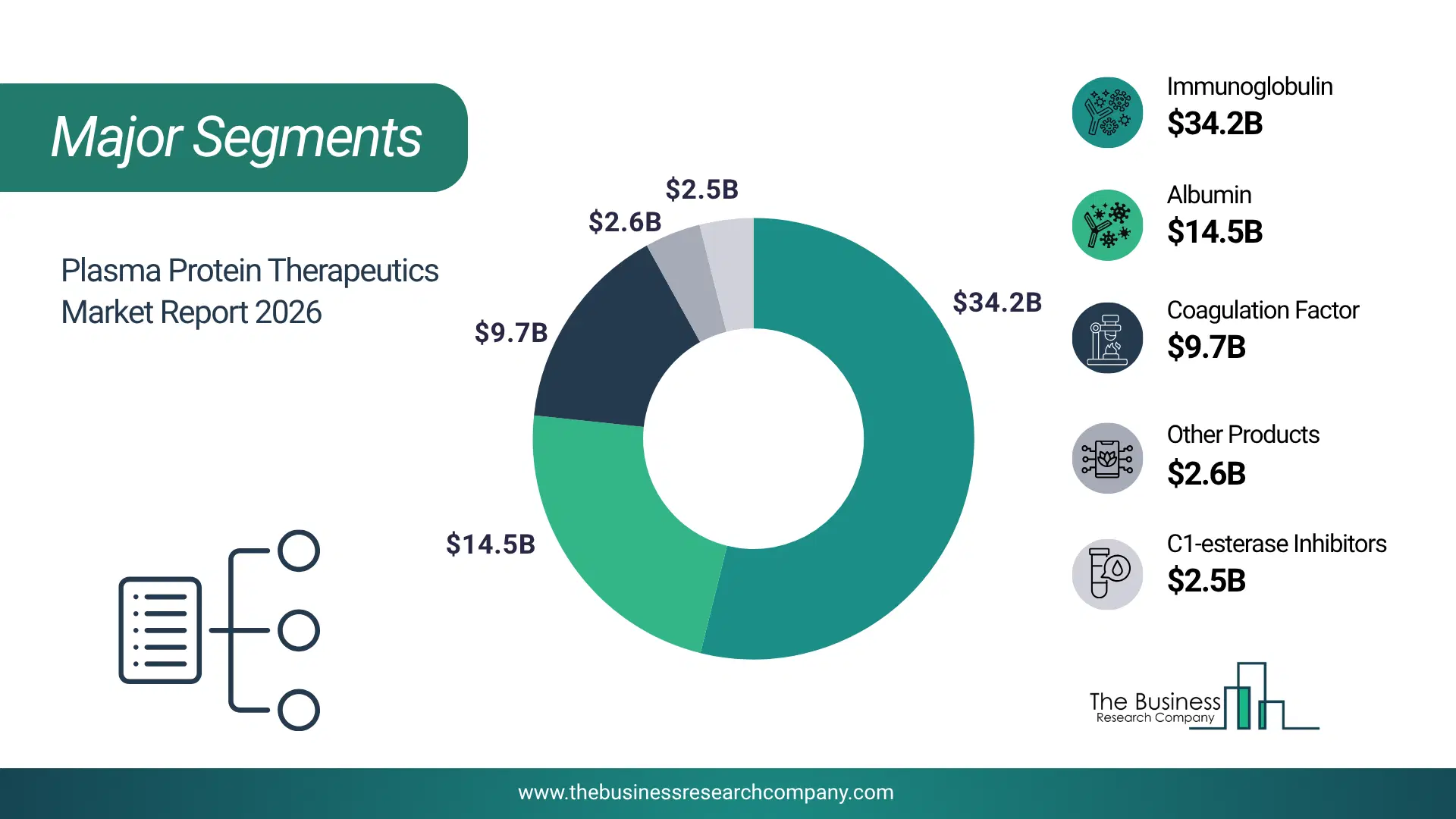 Plasma Protein Therapeutics Market Major Segmentation Breakdown2026 Major Segmentation Breakdown Chart Of The Plasma Protein Therapeutics Market.