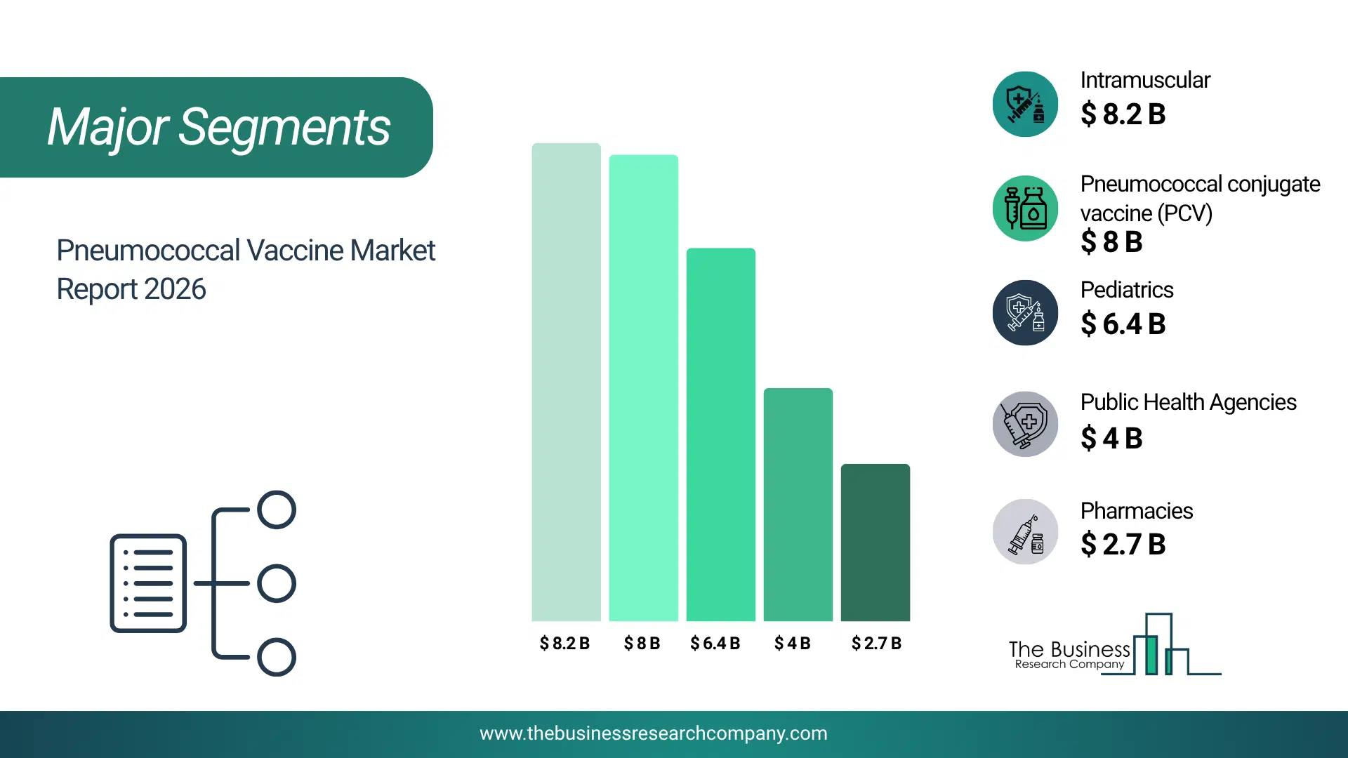 Pneumococcal Vaccine Market Major Segmentation Breakdown2026 Major Segmentation Breakdown Chart Of The Pneumococcal Vaccine Market.