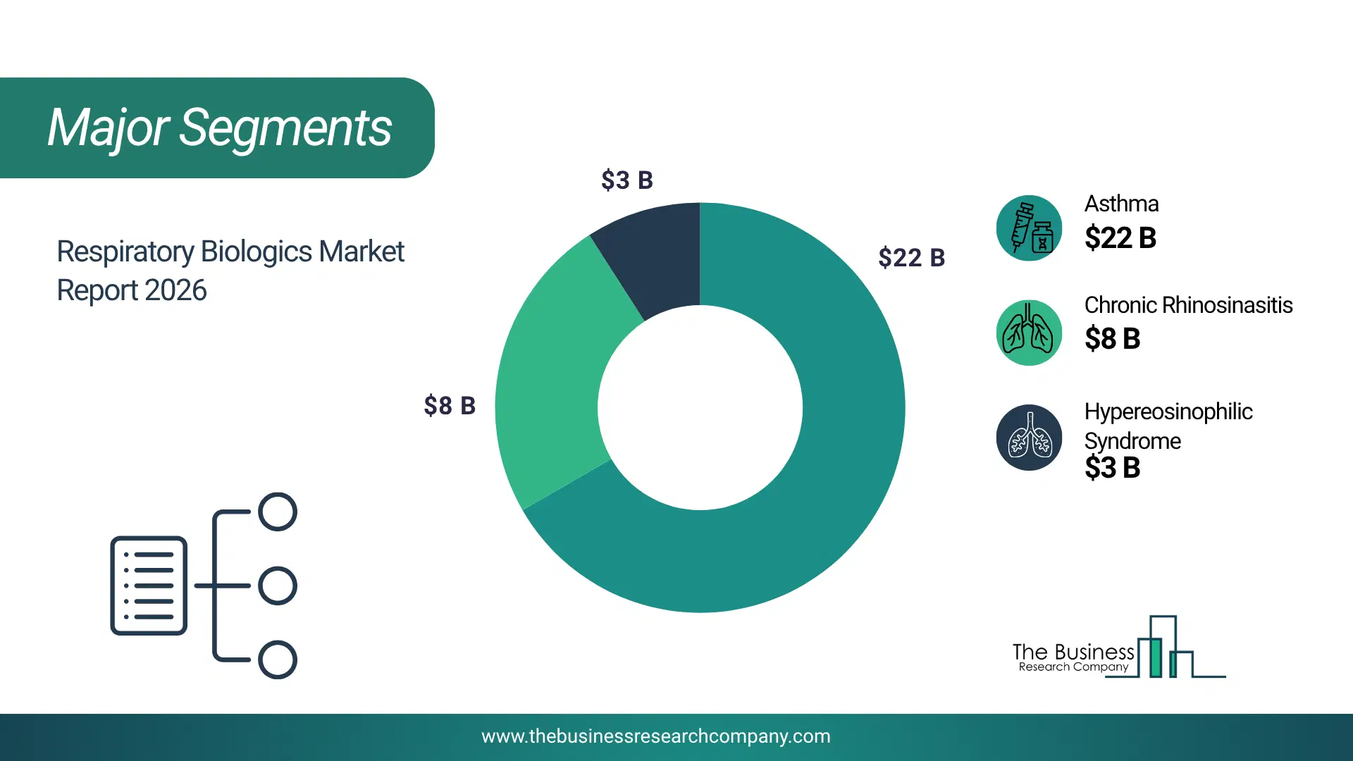 Respiratory Biologics Market Major Segmentation Breakdown2026 Major Segmentation Breakdown Chart Of The Respiratory Biologics Market.