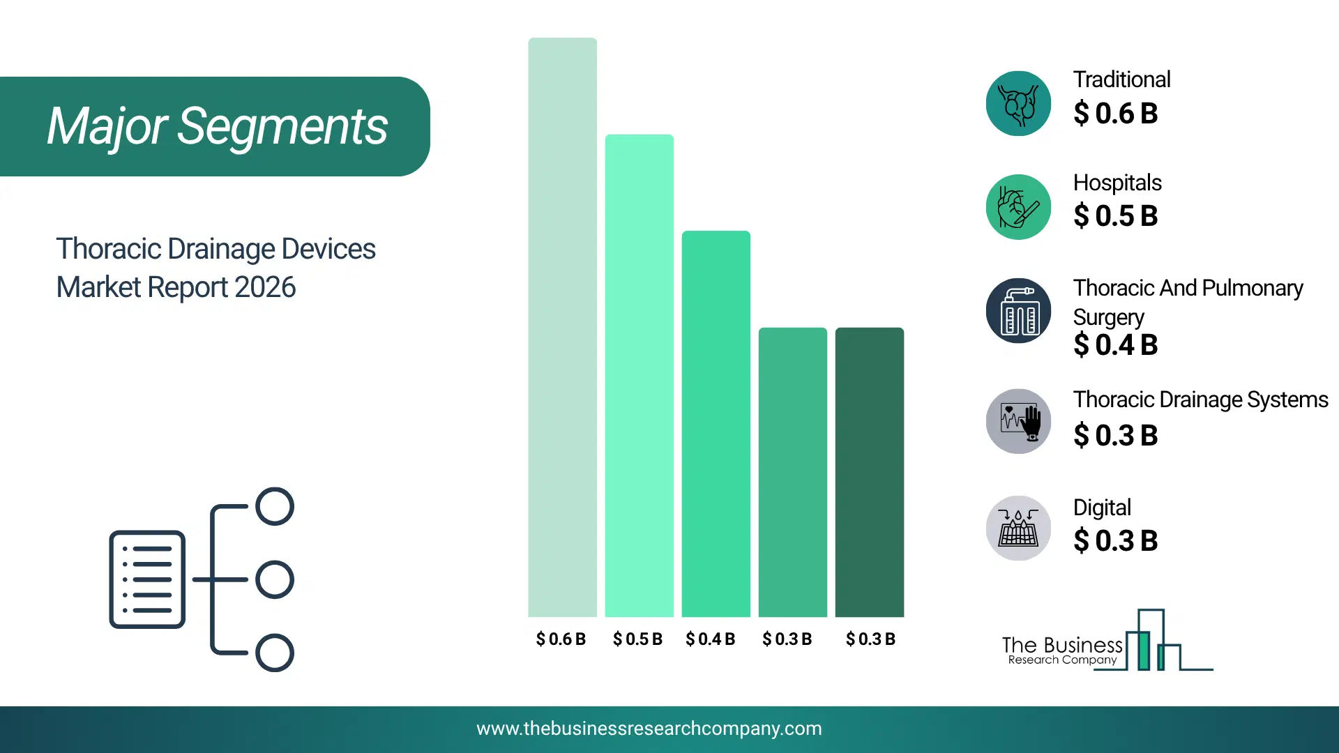Thoracic Drainage Devices Market Major Segmentation Breakdown2026 Major Segmentation Breakdown Chart Of The Thoracic Drainage Devices Market.