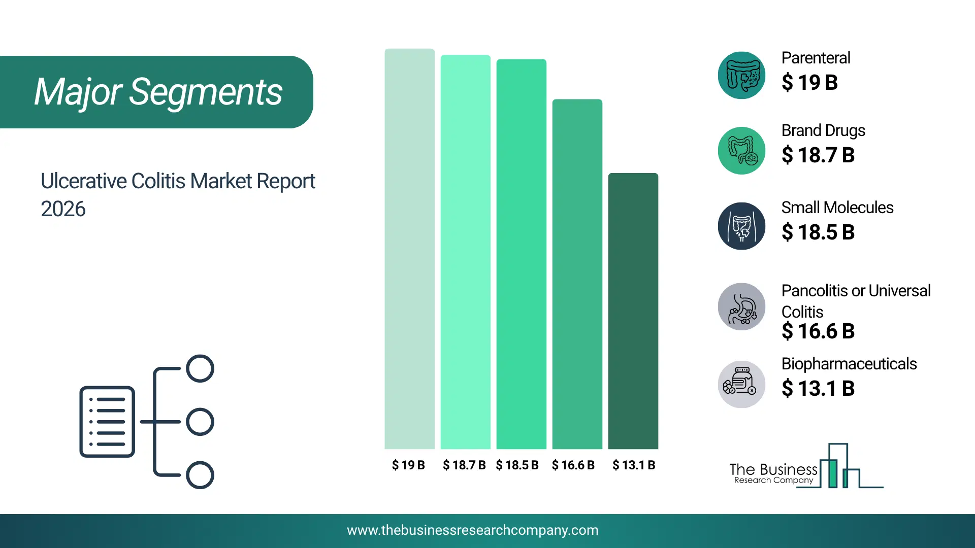 Ulcerative Colitis Market Major Segmentation Breakdown2026 Major Segmentation Breakdown Chart Of The Ulcerative Colitis Market.