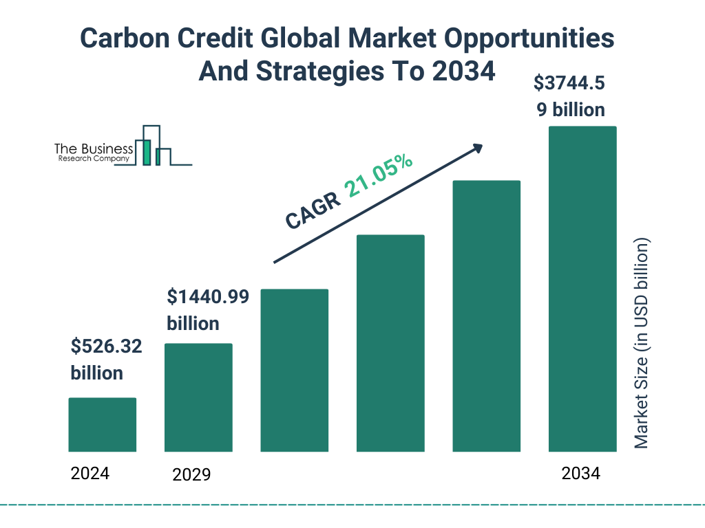 Carbon Credit Global Market Opportunities And Strategies To 2034 Market Size and growth rate 2025 to 2029: Graph