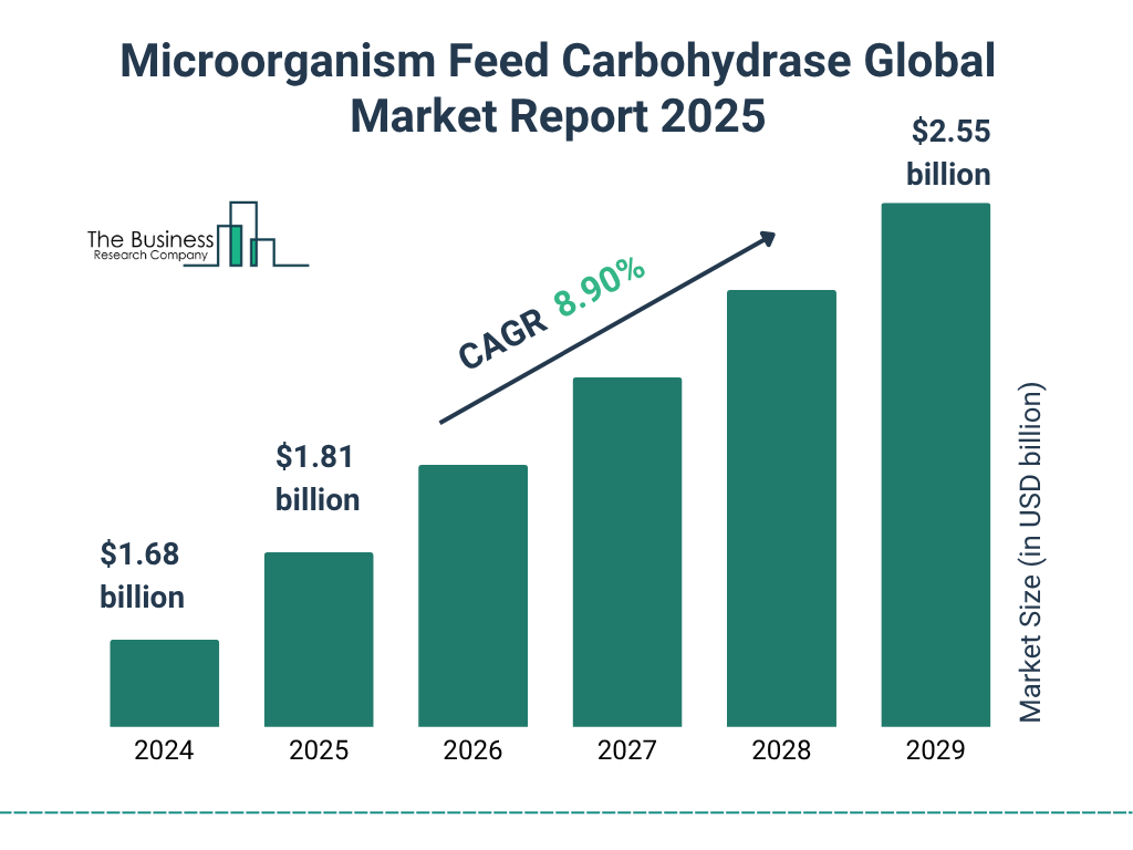 Microorganism Feed Carbohydrase Market Size and growth rate 2025 to 2029: Graph