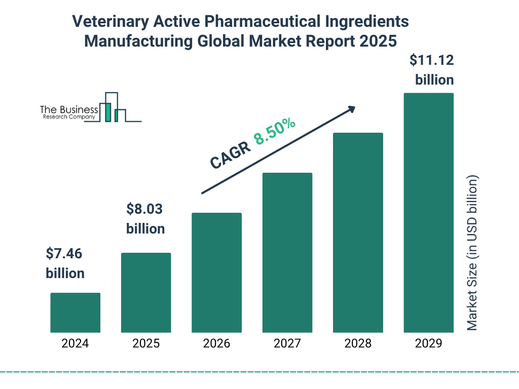 Veterinary Active Pharmaceutical Ingredients Manufacturing Market Size and growth rate 2025 to 2029: Graph