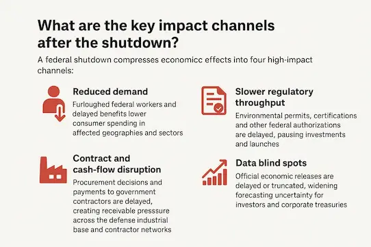 What are the key impact channels after the shutdown?