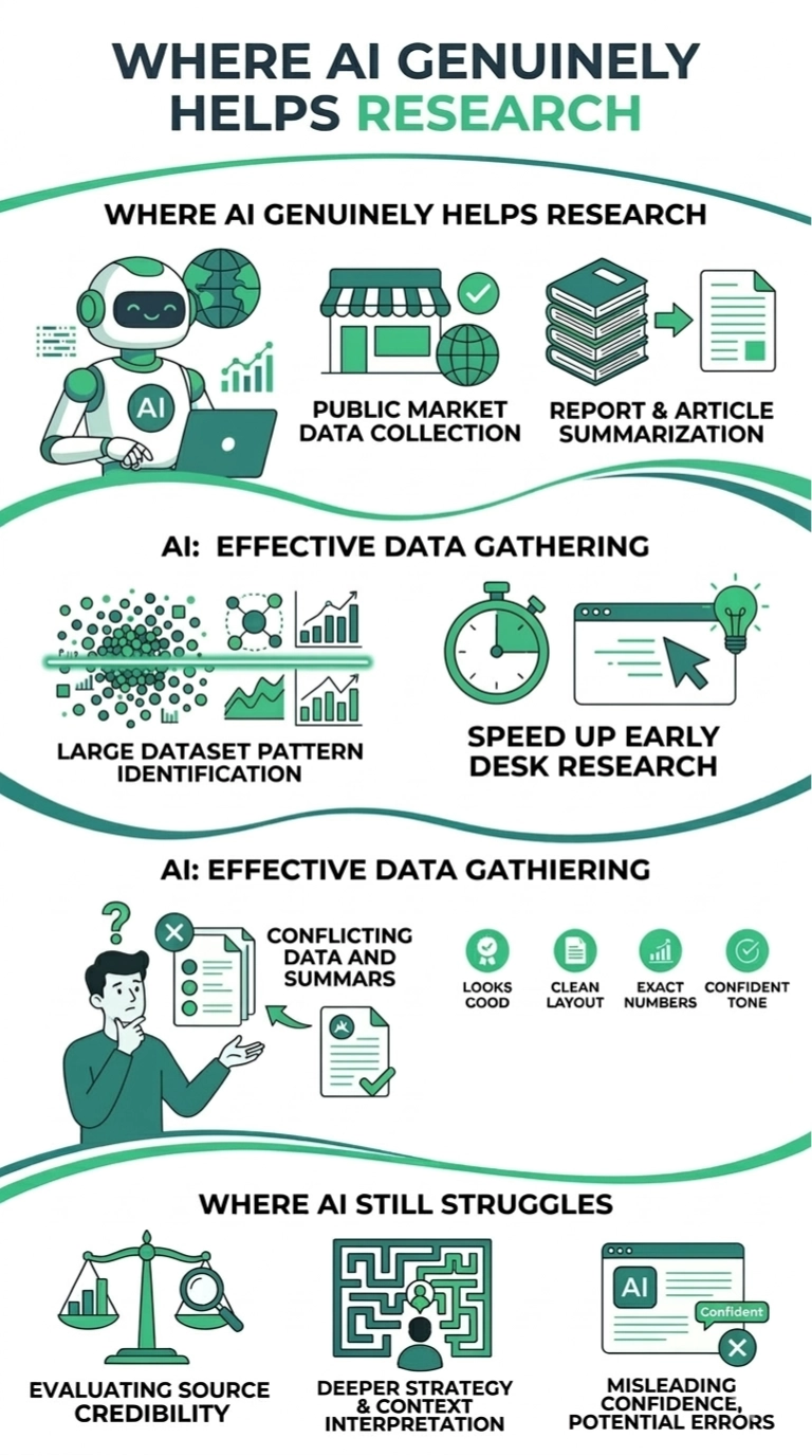 Where AI genuinely helps in the research process
