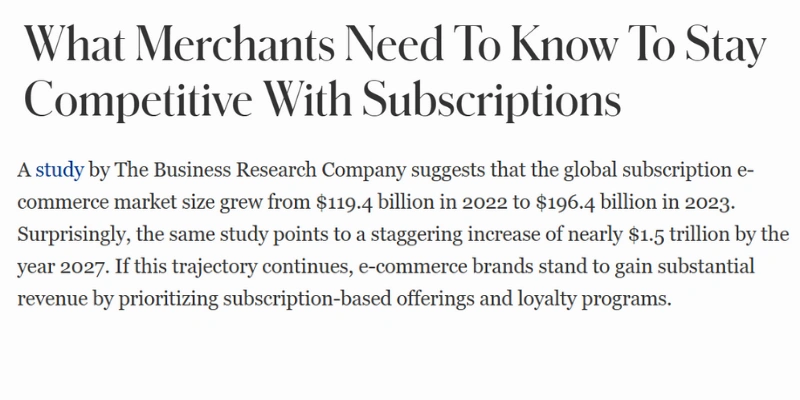 Forbes Subscription Based Programs