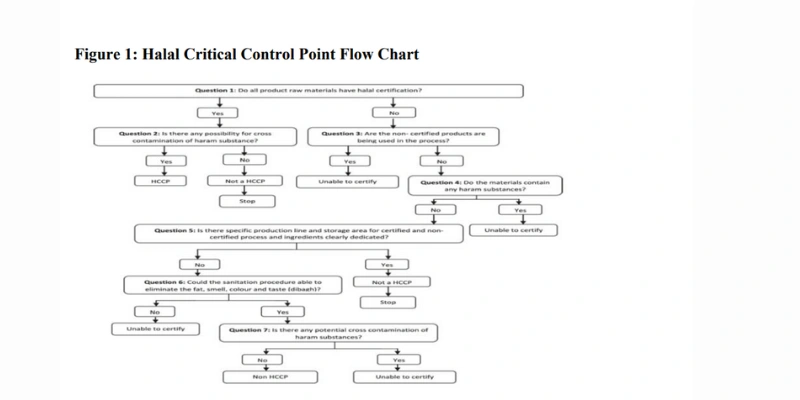 Halal food market flow chart illustration