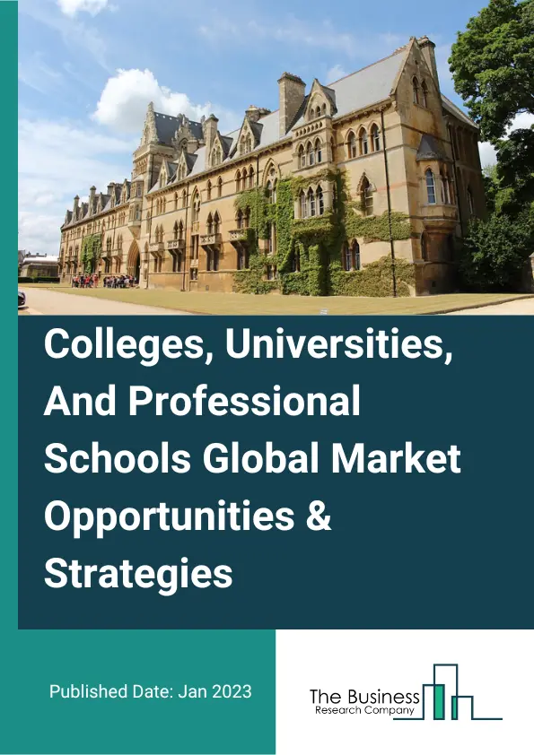 Colleges, Universities, And Professional Schools Market 2023 – By Type (Technical And Trade Schools, Junior Colleges, Higher Education Colleges And Universities, Business And Secretarial Schools, Computer Training, Professional And Management Development Training), By Type of Expenditure (Public, Private), By Mode (Online, Offline), And By Region, Opportunities And Strategies – Global Forecast To 2032