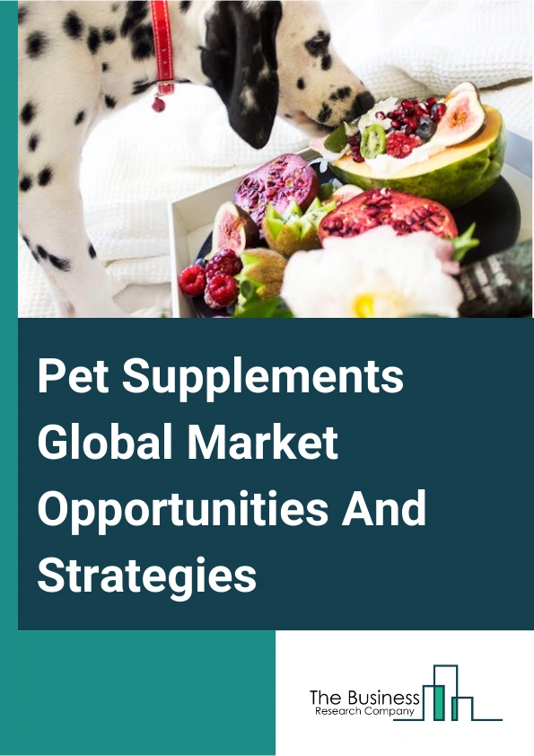 Pet Supplements Market 2024 – By Supplement Type (Essential Fatty Acids, Probiotics, Antioxidants, Multivitamins, Enzymes, Other Supplements), By Product Form (Chewable, Powder, Capsules/Tablets, Other Forms), By Pet Type (Dogs, Cats, Other Pets), By Distribution Channel (Online E-Commerce, Retail Stores), By Application (Skin And Coat, Hip And Joint, Digestive Health, Other Applications), And By Region, Opportunities And Strategies – Global Forecast To 2033